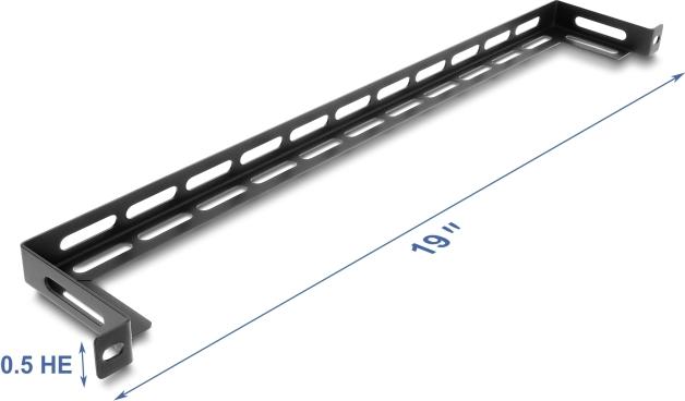 Delock 19" 0,5 HE L-Form Rack-Panel 80 mm schwarz mit Kabelbinderbefestigung