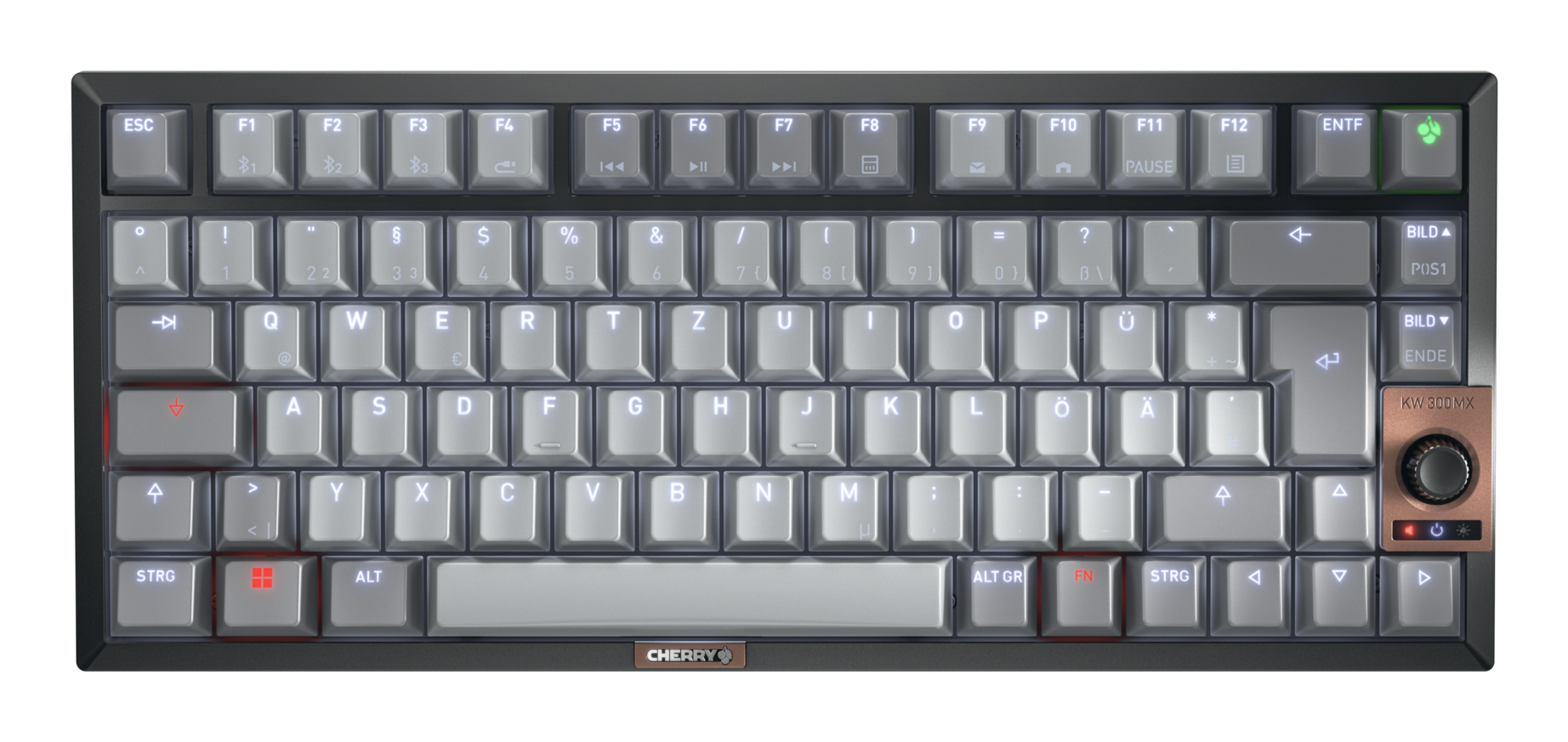 CHERRY KW 300 MX Tastatur 75% Mechanisch QWERTZ Schwarz
