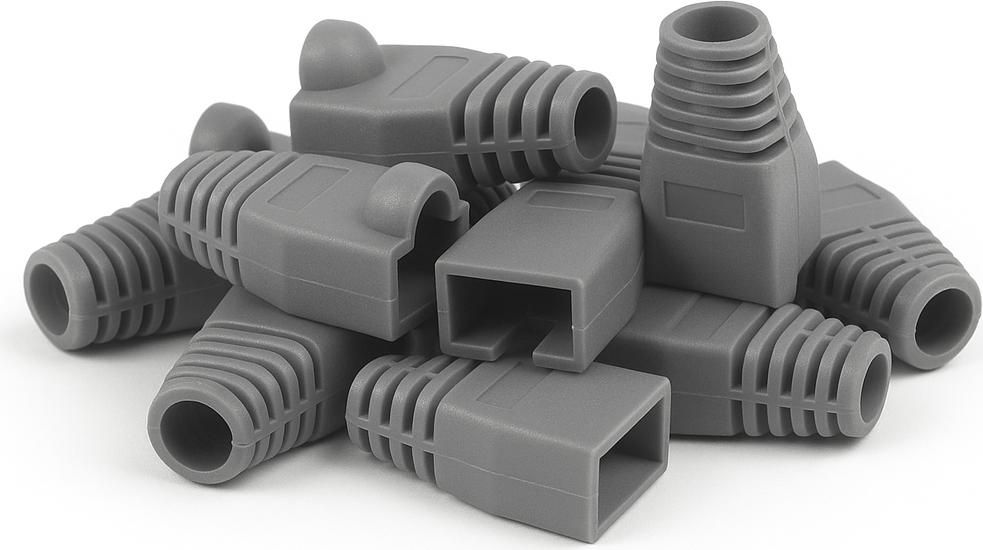 DSIT DANICOM RJ45 Tule Grau - 10 Stück (DC-RJ45-BOOT-GREY-10PCE)