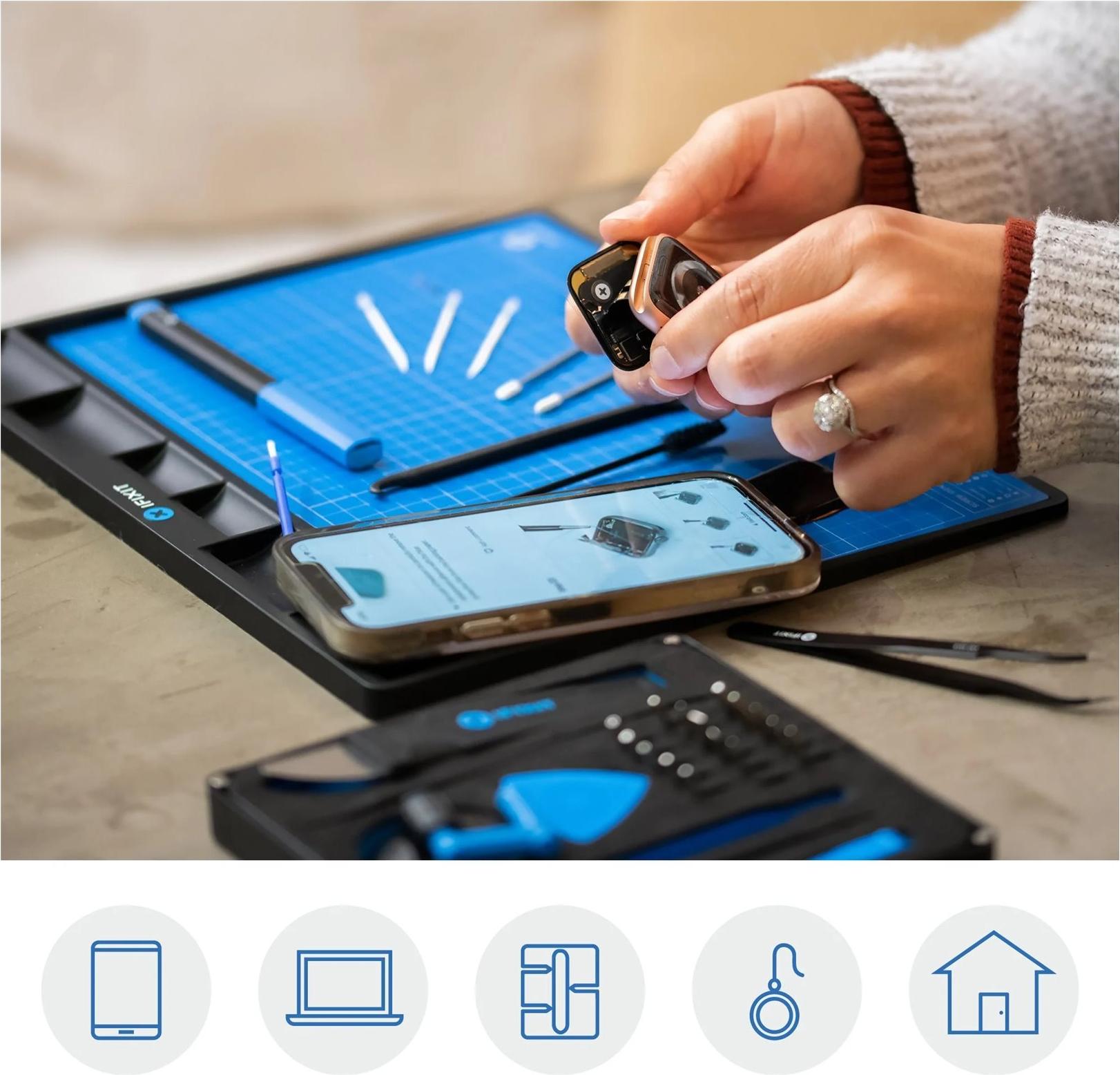 iFixit FixMat Magnetmatte 300 x 250 mm Schwarz, Blau, Weiß