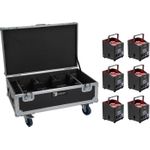EUROLITE Set 6x AKKU UP-4 QCL Spot QuickDMX MK2 + Flightcase mit Rollen und Ladefunktion (20001039)