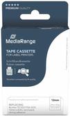 MediaRange Schriftbandkassette schwarz auf weiß 8m x 12mm (MRBTZS231)