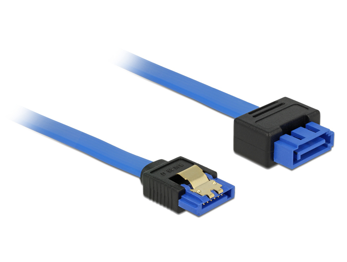 Delock SATA III Verlängerungskabel SATA Buchse > SATA Stecker mit Einrastfunktion 50 cm Blau