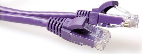 ACT Purple 10 meter U/UTP CAT6A patch cable snagless with RJ45 connectors. Cat6a u/utp snagless pl 10.00m (IB2310)