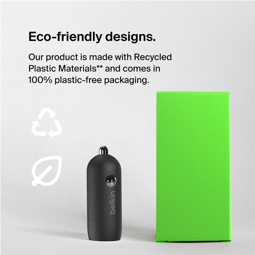 Belkin BoostCharge CCA004btBK 30 W USB-C Auto-Netzteil Schwarz