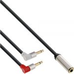 InLine Slim Audio Kopfhörer Flugzeug-Adapterkabel, 2x 3,5mm Klinke ST an 3,5mm Klinke BU 3pol., 1m (99251A)