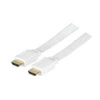 High-Speed-HDMI®-Flachkabel mit Ethernet, Stecker A an Stecker A, vergoldete Stecker, 3m, weiß, Good Connections® (4514-F030W)