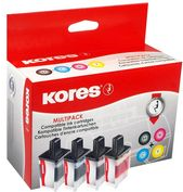 Kores Multi-Pack Tinte G1537KIT ersetzt brother LC-3219XL Inhalt: 1x schwarz (68 ml), je 1x cyan, magenta, gelb - 1 Stück (G1537KIT)