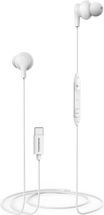 Thomson Kopfhörer In-Ear Mikrofon Kabelknickschutz USB-C Weiß (00132991)