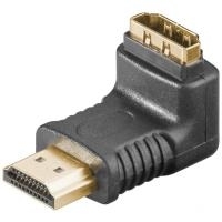 Wentronic Goobay HDMI™ Winkeladapter, HDMI Standard-Stecker (Typ A), Schwarz - HDMI™ A-Stecker > HDMI™ A-Buchse (51727)