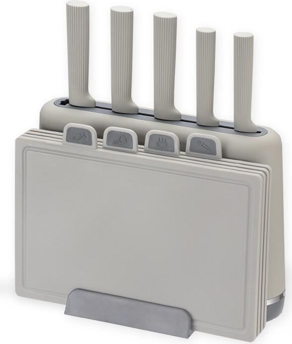 Maestro MR-1412-GREY Messerset mit Block + Schneidebrett-Set Grau (MR-1412-GREY)