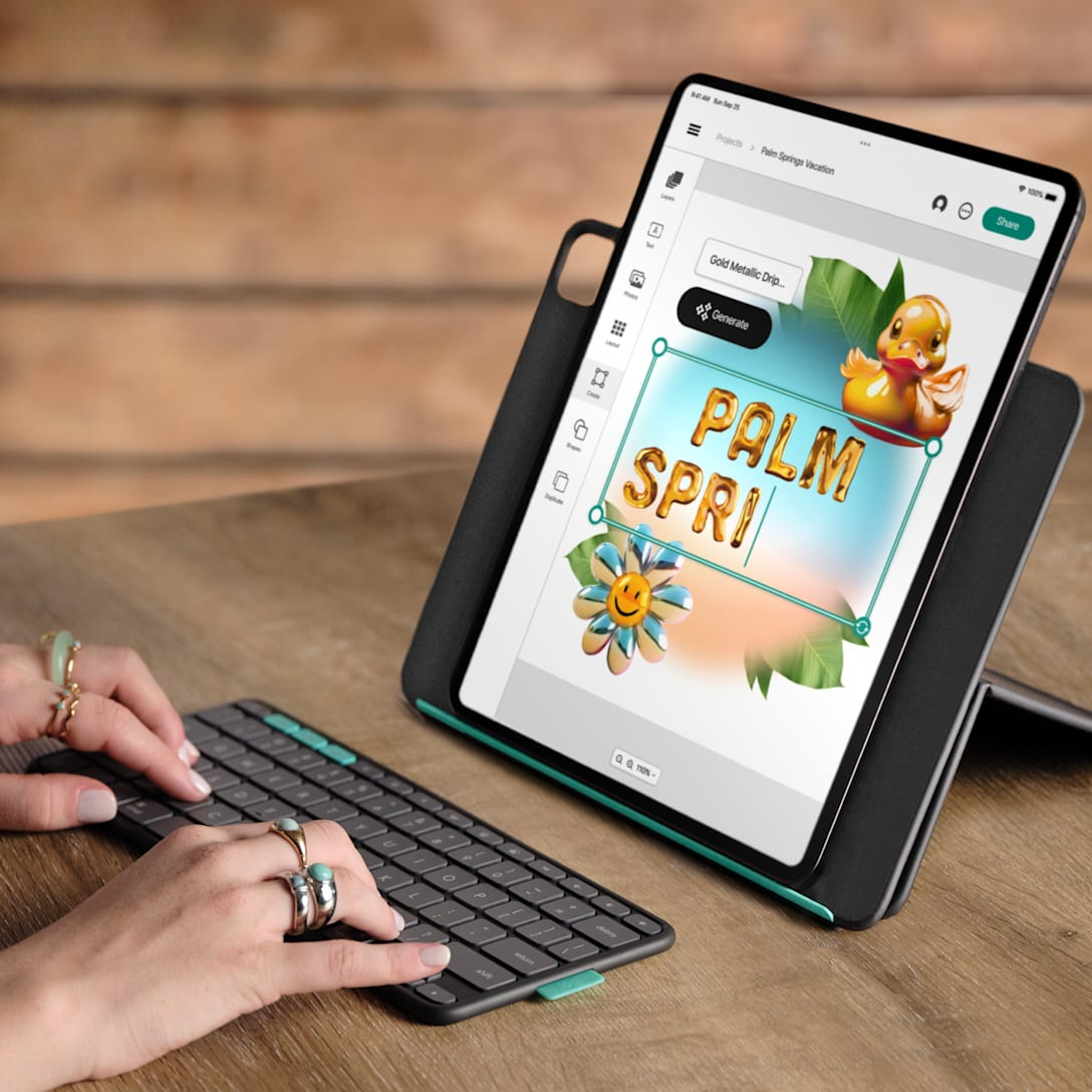 Logitech Flip Folio Tastatur und Foliohülle Graphite