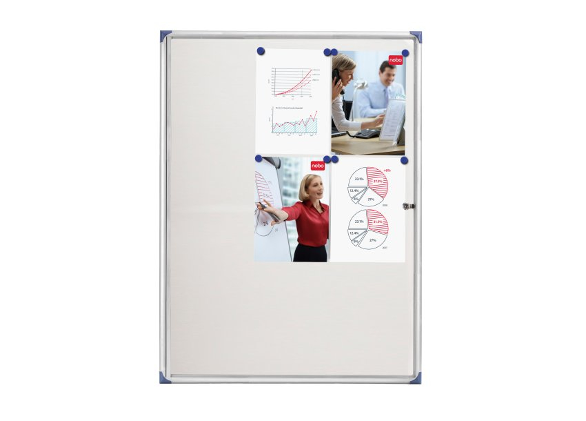Nobo Schaukasten Extraflach 9 x DIN A4 Magnetisch Abschließbar Weiß