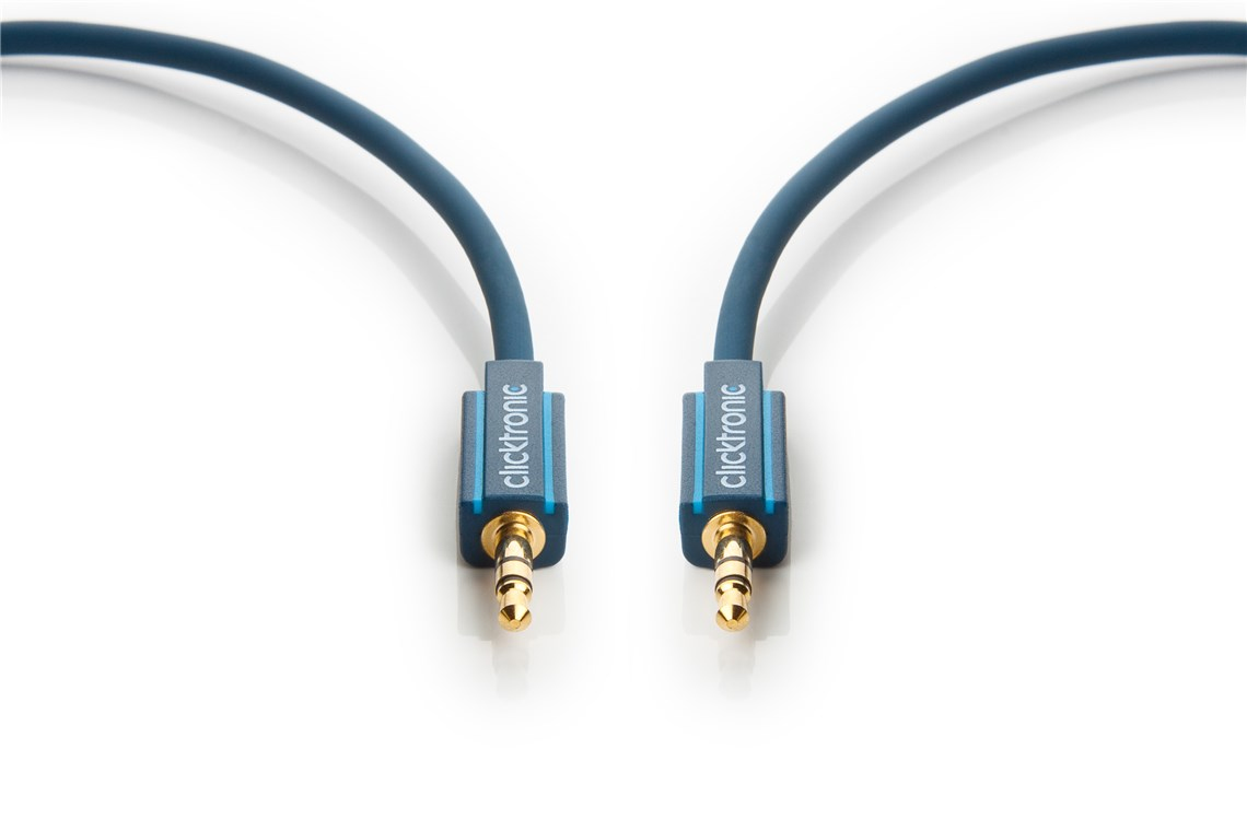 ClickTronic Casual Series Audiokabel 3,5 mm Klinke-Stecker auf 3,5 mm Klinke-Stecker 10 m Blau