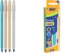 BIC Kugelschreiber Cristal Glacé, 4er Kartonbox Strichstärke: 0,32 mm, Strichfarben: blau und schwarz, - 1 Stück (303177)