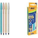 BIC Kugelschreiber Cristal Glacé, 4er Kartonbox Strichstärke: 0,32 mm, Strichfarben: blau und schwarz, - 1 Stück (303177)