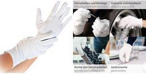 HYGOSTAR Baumwoll-Handschuh Blanc, S, weiß Länge: 230 mm, Baumwoll-Gemisch, gebleicht, mittelschere - 12 Stück (2716)
