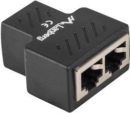 Lanberg ADS-RJ45-2RJ45-OS Kabelspalter oder -kombinator Kabelsplitter Schwarz (ADS-RJ45-2RJ45-OS)