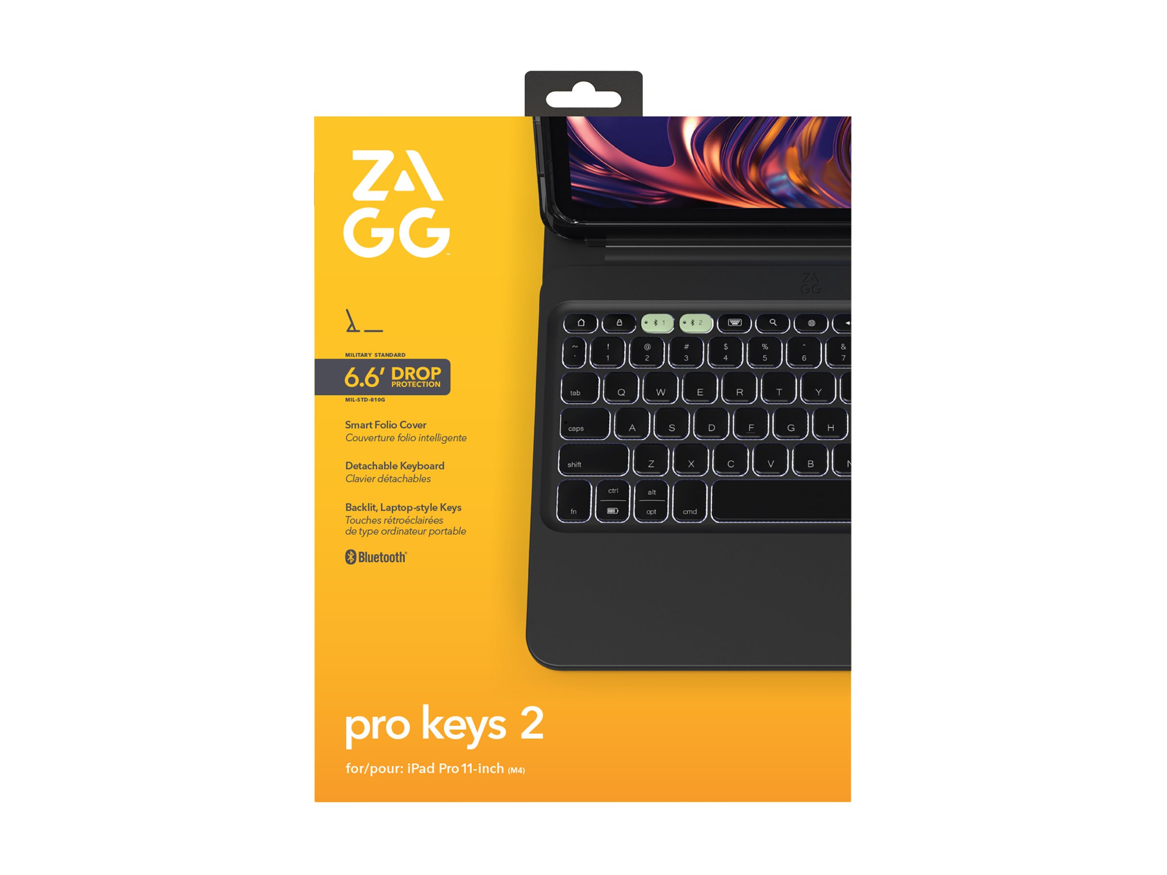 ZAGG Pro Keys 2 Tastatur-Foliohülle für Apple iPad Pro 11" (M4) QWERTZ Bluetooth Schwarz