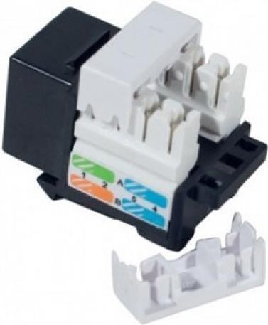 Anschlussbuchse RJ45, Cat 5e, kurzes Keystone-Format, schwarz Zum Einbau in Modulträger, Datendosen oder IP 44 Aufputzgehäuse (272850)