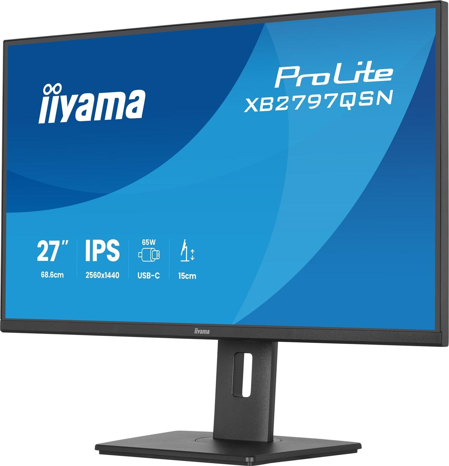Iiyama ProLite XB2797QSN-B1 27" QHD IPS Monitor 75 Hz Schwarz