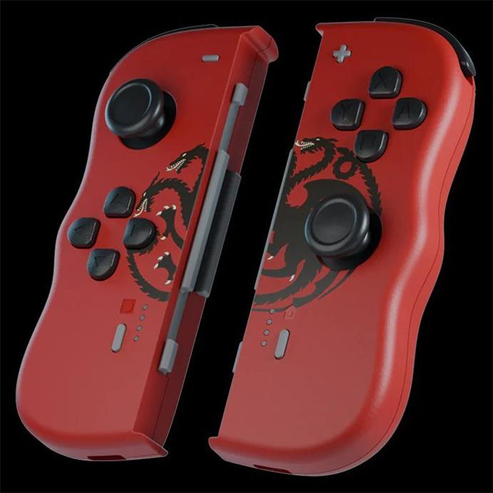 Lexip Game of Thrones Targaryen Red Edition Kabelloses Bluetooth-Gamepad Nintendo Switch, Nintendo Switch OLED Schwarz, Rot