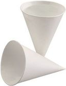 PAPSTAR Spitzbecher, aus Zuckerrohrpapier, weiß, 150 ml Durchmesser: 85 mm, Höhe: 115 mm - 1 Stück (88619)