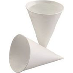 PAPSTAR Spitzbecher, aus Zuckerrohrpapier, weiß, 150 ml Durchmesser: 85 mm, Höhe: 115 mm - 1 Stück (88619)