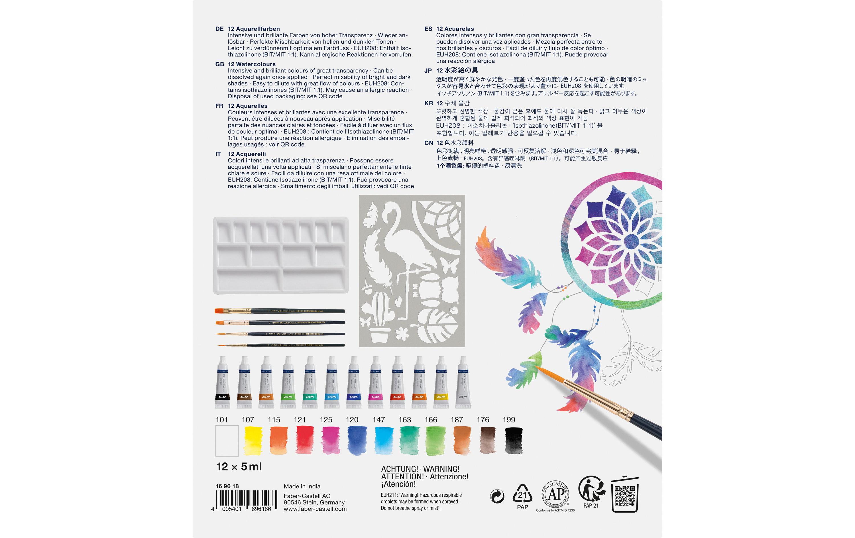 Faber-Castell Creative Studio Aquarell Bastelfarben-Set 18-teilig Mehrfarbig