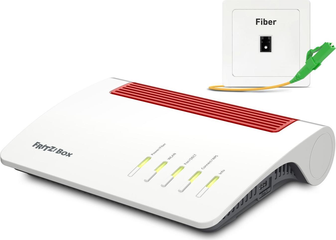 FRITZ! FRITZ!Box 5590 Fiber WLAN-Router Wi-Fi 6 3600 Mbit/s GPON Dual-Band Weiß, Rot