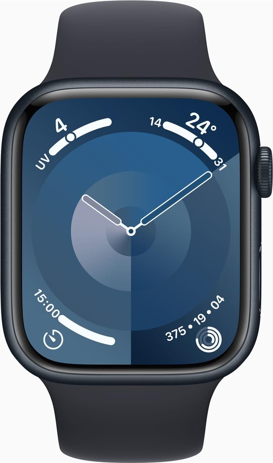 Apple Watch Series 9 GPS + Cellular 45 mm Aluminium Sportband M/L Mitternacht