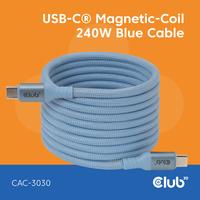 Club 3D USB-C Magnetic-Coil 240W PD3.1 Blue Cable Fast Charging (CAC-3030)
