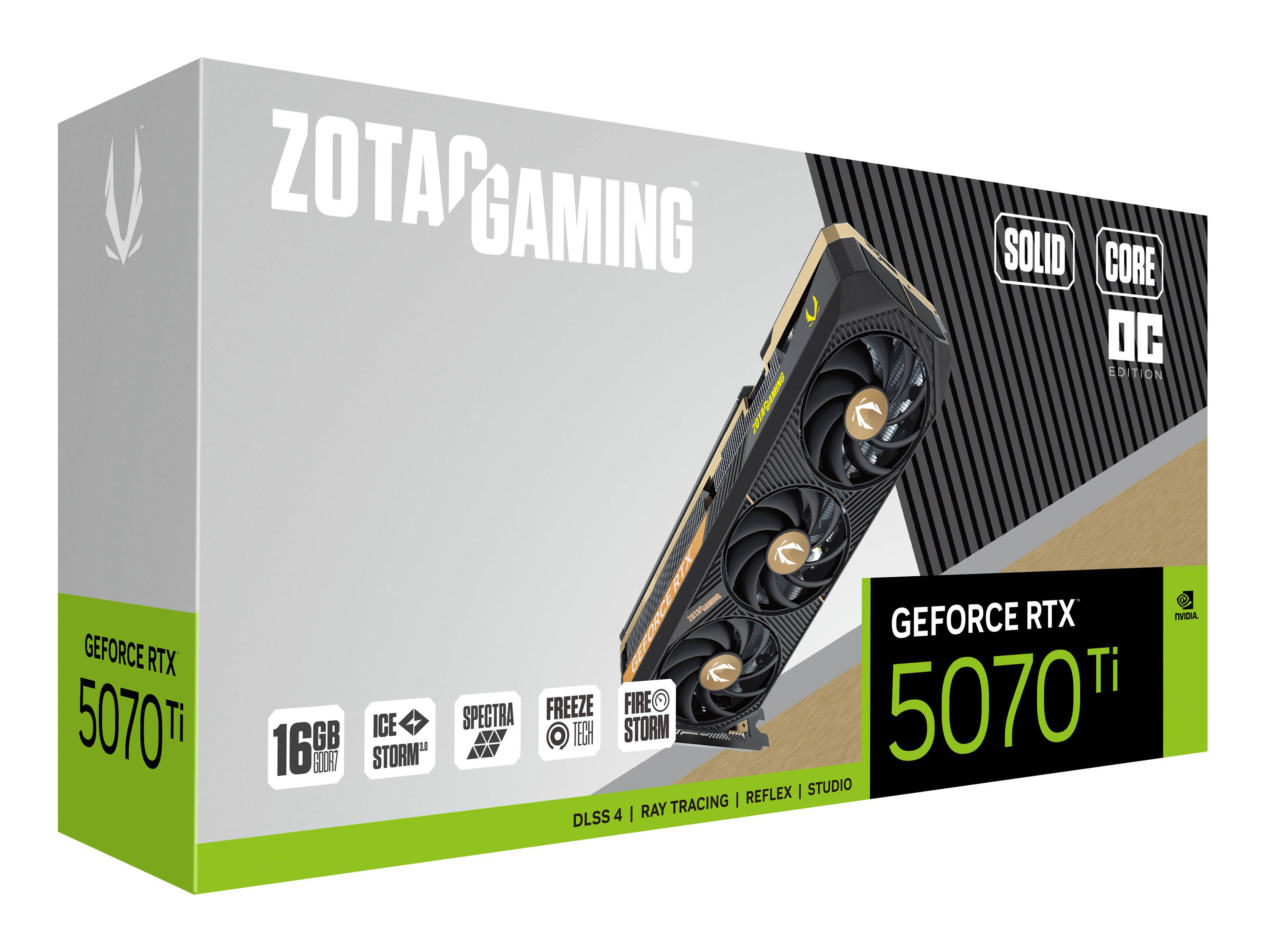 Zotac GAMING GeForce RTX 5070 Ti SOLID CORE OC 16 GB GDDR7 Schwarz