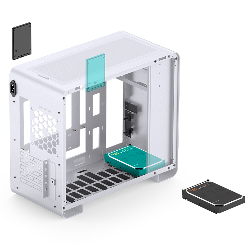 Jonsbo U4 Mini Mini Tower Systemgehäuse Tempered Glass Weiß