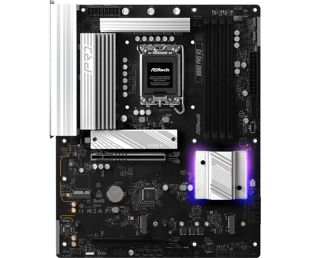 ASRock B860 PRO RS ATX LGA1851 Intel B860 DDR5 Weiß
