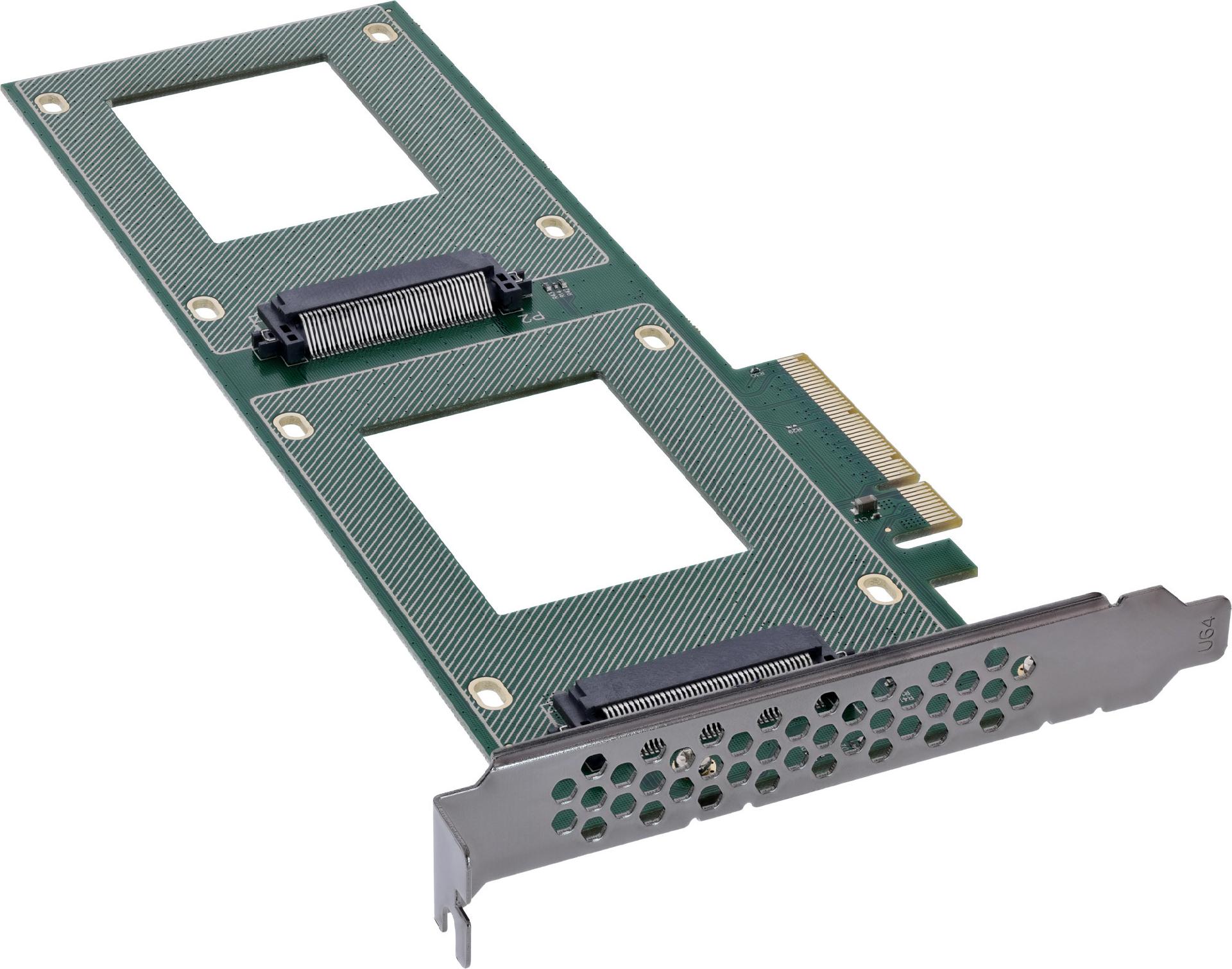 InLine PCIe-Karte zu 2x intern U.2 NVMe SFF-8639 Bifurcation x8