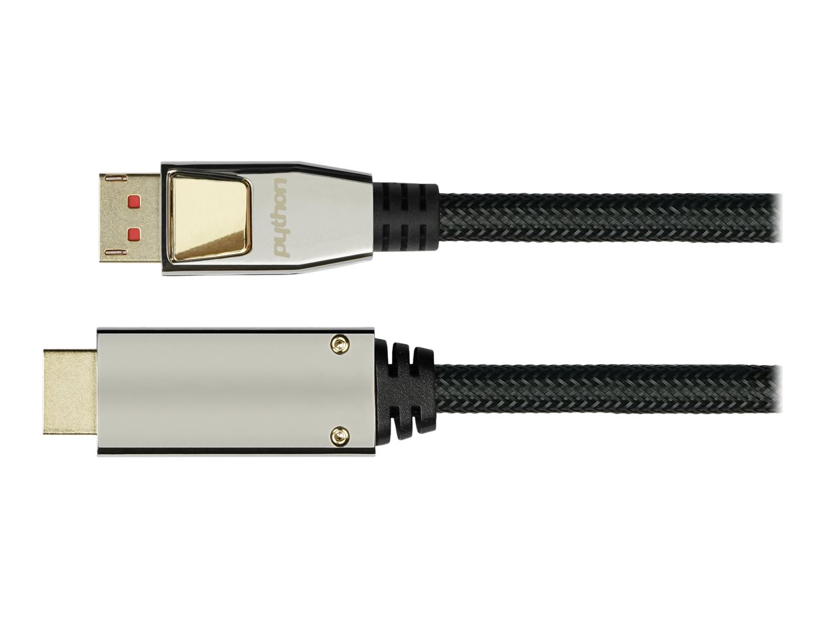 Python GC-M0220 DisplayPort 1.4 auf HDMI 2.0 Adapterkabel, 10 m, Schwarz