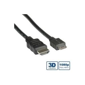 ROLINE HDMI High Speed Kabel mit Ethernet, HDMI ST - Mini HDMI ST 0,8m (11.04.5568)