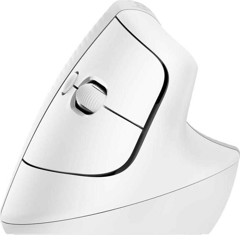 Logitech Lift Vertical Ergonomic Maus Bluetooth 2.4 GHz 4000 DPI 6 Tasten Off-White