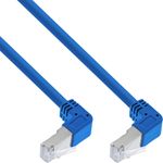 InLine® Patchkabel 2-seitig unten gewinkelt, S/FTP (PiMf), Cat.6, 250MHz, PVC, Kupfer, blau, 3,43m (S-76602BU-3.43)