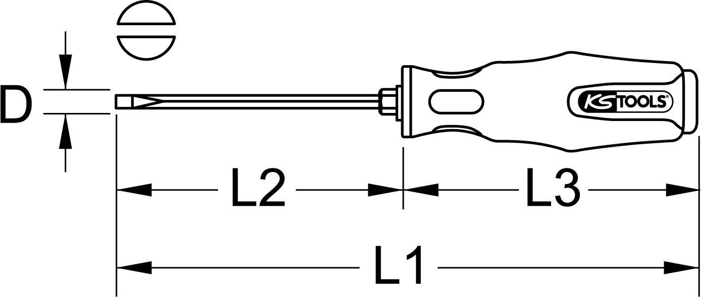 KS TOOLS Werkzeuge-Maschinen GmbH EDELSTAHL Schraubendreher Schlitz, 5mm (153.1004)