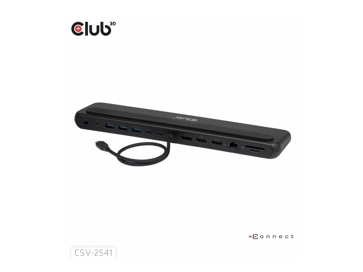 Club 3D CSV-2541 USB-C Dockingstation 12-in-1 2x HDMI DisplayPort 1.4 100W PD Schwarz