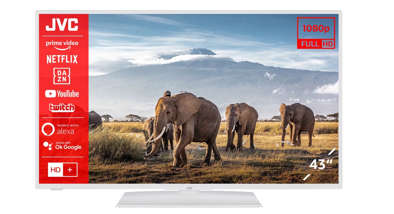 JVC LT-43VF5155W 109,20cm (43")  Fernseher / Smart TV (Full HD, HDR, Triple-Tuner, Bluetooth) [Energieklasse E] (LT-43VF5155W)