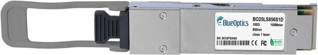 BlueOptics QSFP28 Transceiver, LC-Duplex, 100GBASE-SWDM4, Multimode, 100 Meter, 0°C/+70°C, DDM, LC Duplex (BO25LS856S1D-BO)