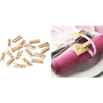 PAPSTAR Mini-Klammern, aus Holz, Länge: 35 mm, natur Breite: ca. 7 mm, zum Basteln und Dekorieren - 1 Stück (86807)