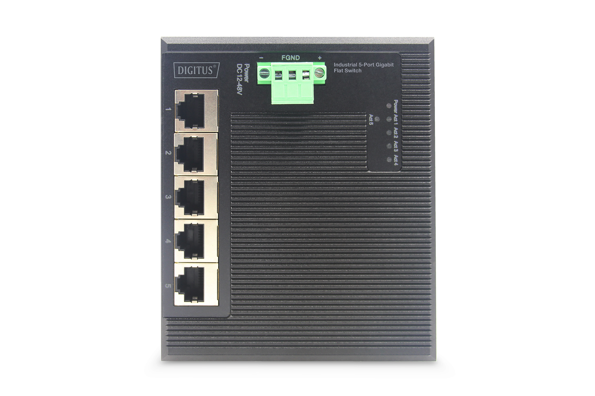 Digitus DIGITUS Industrial Gigabit Flat Switch 5 Ports Schwarz