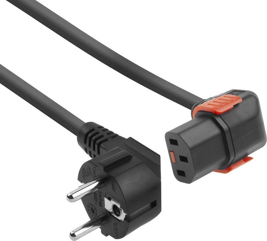 ADVANCED CABLE TECHNOLOGY ACT Powercord CEE 7/7 male (angled) - C13 IEC Lock (down angled) black 2 m