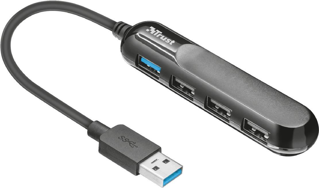 Trust Aiva USB 3.0 (3.1 Gen 1) Type-A 5000Mbit/s Schwarz Schnittstellenhub (22260)