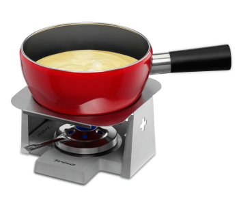 Trisa Swiss Cross Stone Käsefondue-Set Silber, Rot