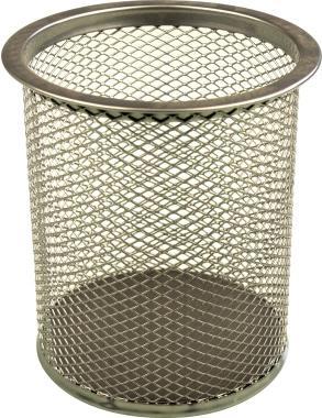 helit Stifteköcher Mesh H2518100 9x10cm rund 1Fach Metall silber (H2518100)